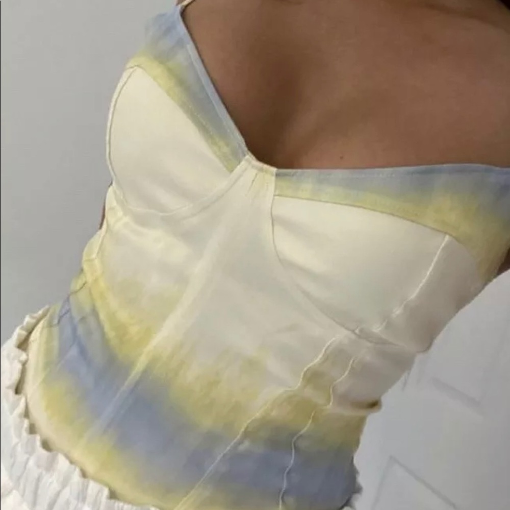 Zara Tie Dye Satin Effect Bodysuit Tyeamarillo